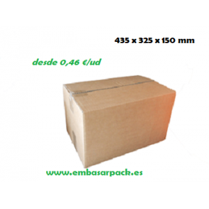caja cartón 435x325x150 marrón