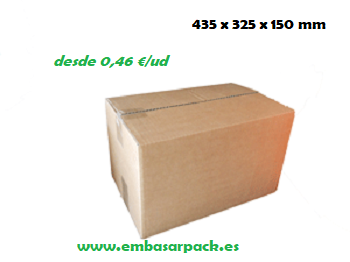 caja cartón 435x325x150 marrón