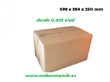 caja cartón 598x384x250 marrón