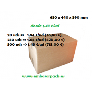 caja cartón 630x440x390 marrón