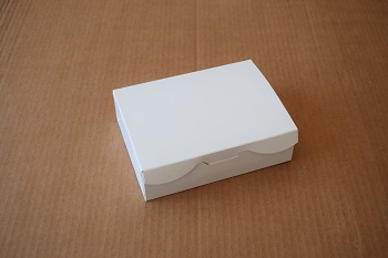 caja de cartón blanca